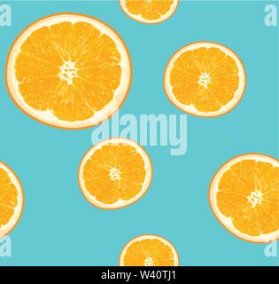 seamless orange fruit pattern vector illustrations Stock Vector