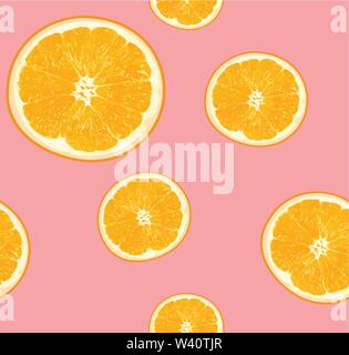 seamless orange fruit pattern vector illustrations Stock Vector