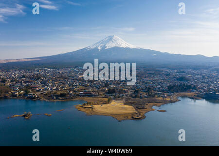 Mt Fuji and Kawaguchiko in Japan Stock Photo