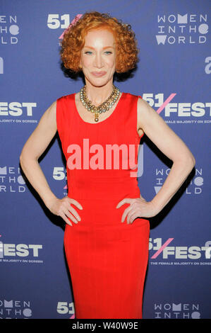 New York City, United States. 19th July, 2019. Actress and Comedian Kathy Griffin attends the 'Kathy Griffin: A Hell of a Story' Premiere in New York. Credit: SOPA Images Limited/Alamy Live News Stock Photo