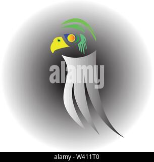 silver bird perched on a branch Stock Vector