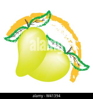 mango fruit logo vector, isolated on white background Stock Vector