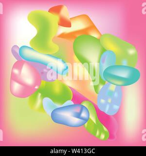 Plastic colorful shapes. Abstract background Stock Vector