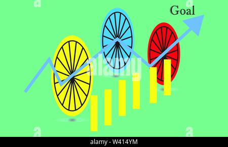 Business stick graph chart of stock market investment trading. trend of graph vector design Stock Vector