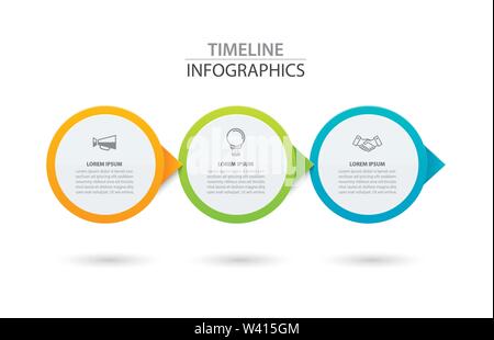 Infographics timeline circle paper with 6 data template. Vector ...