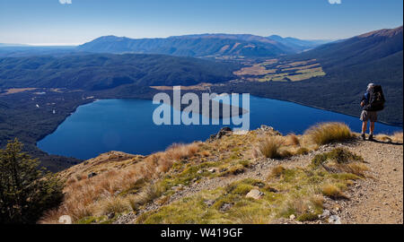 Looking down to St Arnaud at the head of Lake Rotoiti, Nelson Lakes National Park, New Zealand. Stock Photo