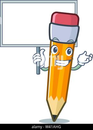 Bring board pencil cartoon above the a notebooks vector illustration Stock Vector