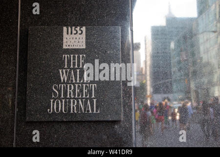 The Wall Street Journal sign in its building Stock Photo