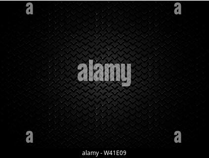 Abstract metal template grill triangles pattern on black background and texture. Vector illustration Stock Vector