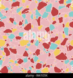 Terrazzo flooring seamless repeat pattern. Vector illustration background. Classic Italian Venetian style flooring. For print, textile, web, home deco Stock Vector