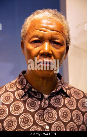 Nelson Mandela in Madame Tussauds of New York Stock Photo