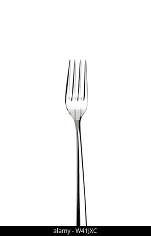 Shiny metal fork isolated on white background Stock Photo