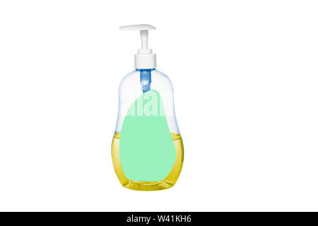 Dishwashing liquid detergent isolated on white background. Stock Photo