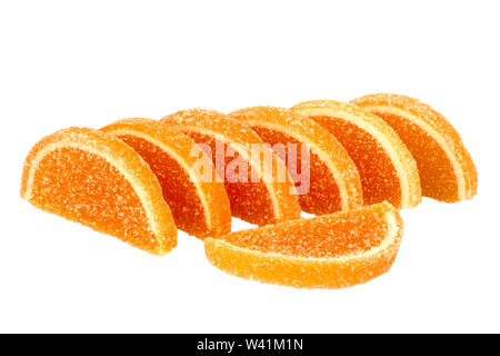 Systematized heap of marmalade on a white background, isolate Stock Photo