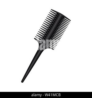 Cartoon black two side hairbrush Stock Vector