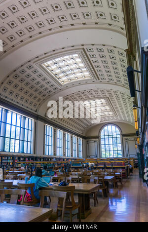 July 13, 2019 Berkeley / CA / USA - The reading room of Doe Memorial Library in the University of California, Berkeley campus Stock Photo