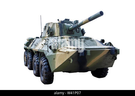 120 mm. self-propelled artillery gun on a white background Stock Photo