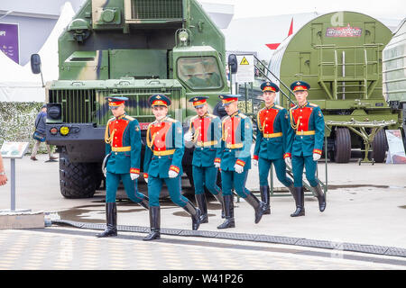 Moscow Russia 30.06.2019 Russian military in ceremonial uniform. Stock Photo