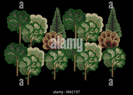 Embroidery Motif Textile Print Design For Mughal Art Manually Illustration Stock Photo