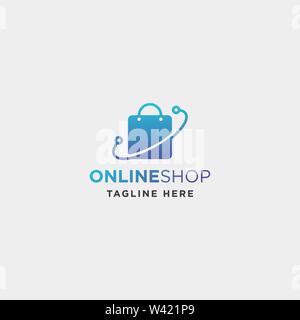 online shop logo design vector sale market symbol icon illustration Stock Vector