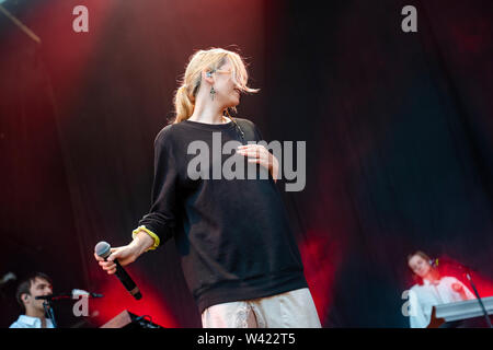 Uskedalen, Norway - June 28th, 2019. The Norwegian singer Iris performs a live concert during the Norwegian music festival Festidalen 2019. (Photo credit: Gonzales Photo - Jarle H. Moe). Stock Photo