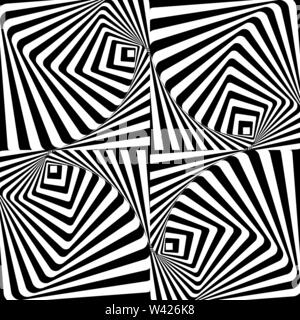 Black white background with optical illusion