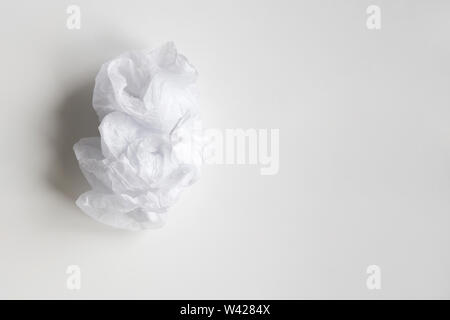 Crumpled, wrinkled paper handmade vintage background top view. Old parchment, packing paper sheet design texture. Abstract, dirty, aged style wallpaper, backdrop. Decorative, distressed design Stock Photo
