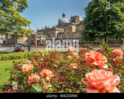 Royal Baths building former spa from Crescent Gardens in summer Harrogate North Yorkshire England Stock Photo