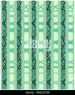 Teal and petrol colors pattern in art deco style Stock Vector