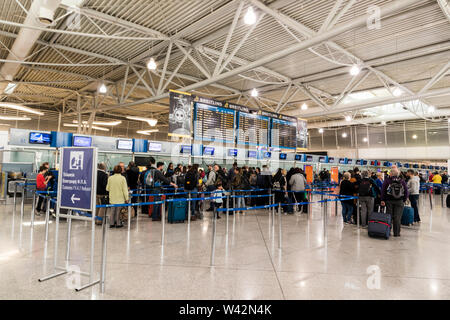 Athens, Greece. Inside the departures terminal of Athens International ...