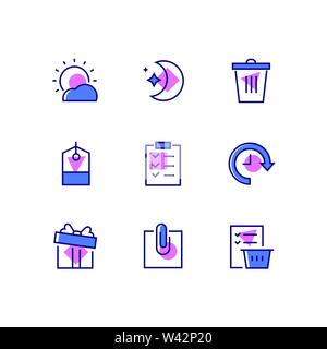 Office work - line design style icons set Stock Vector
