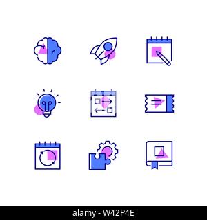 Business and management - line design style icons set Stock Vector