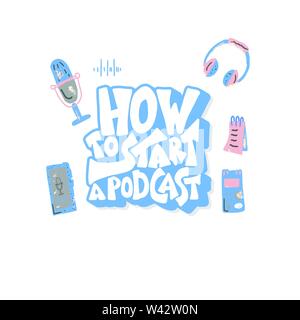 How To Start A Podcast Quote With Decoration Banner Template With