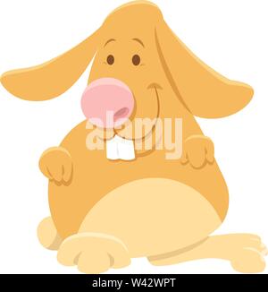 Cartoon Illustration of Happy Farm Rabbit or Bunny Animal Character Stock Vector