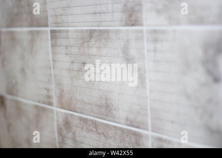 Gray tiles in the kitchen close up. Stock Photo