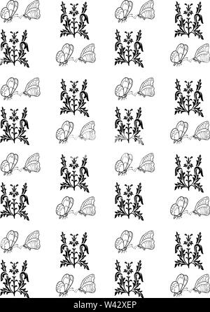 Minimal seamless borders vintage design elements set on white Stock Vector