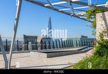 London, UK - July 16, 2019 - Cityscape seen from The Garden at 120, a roof garden in the city of London Stock Photo