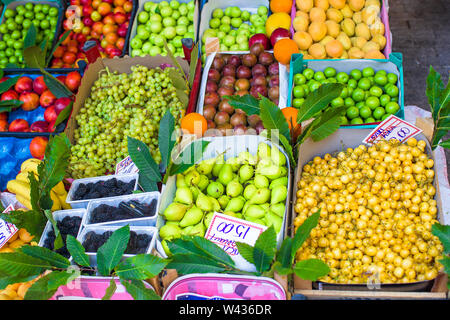 Fruits and vegetables at a farmers market Stock Photo