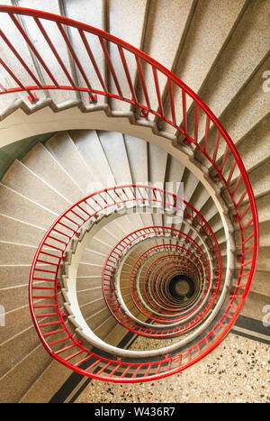 Spiral staircase in the Skyscraper The Nebotičnik ljubljana Slovenia EU Europe Stock Photo