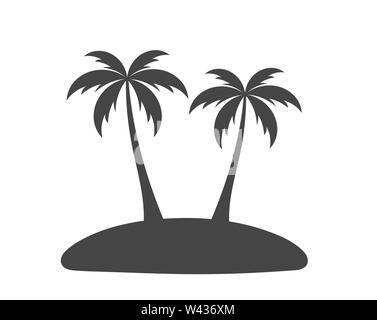 Palm trees on little island. Travel vector illustration. Stock Vector
