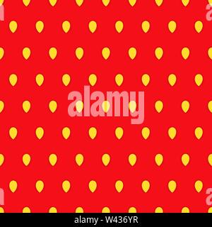Strawberry skin fruit seamless red pattern. Vector illustration. Stock Vector