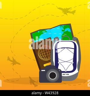 Set of travel objects. Travel and tourism - Vector Stock Vector