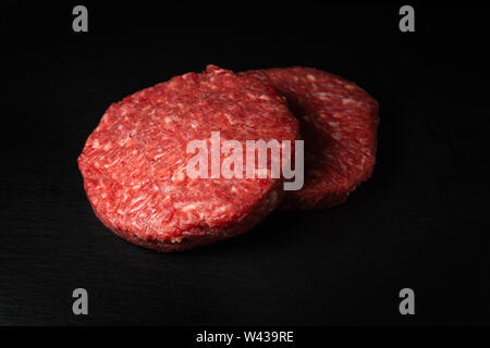 Delicious Home HandMade Raw Minced Beef steak burgers Stock Photo