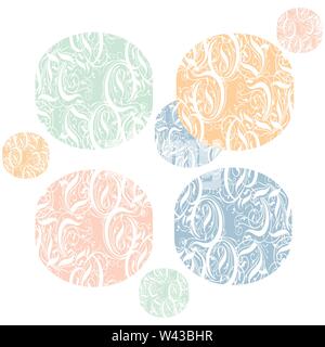 Candy sweet pattern with pink ornamented circles Stock Vector
