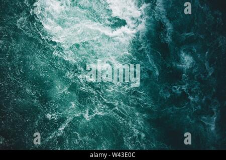 Overhead shot of beautiful textures of water in the ocean Stock Photo
