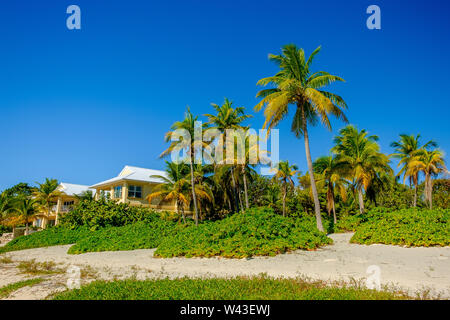 Little Cayman, Cayman Islands, Nov 2018, Caribbean-Style houses on South Hole Sound Stock Photo