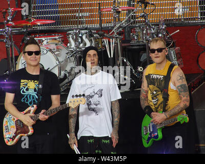 July 19, 2019 - New York, New York, USA - Blink 182 performs in New York's Central Park for the Good Morning America Concert series. (Credit Image: © Bruce Cotler/Globe Photos via ZUMA Wire) Stock Photo