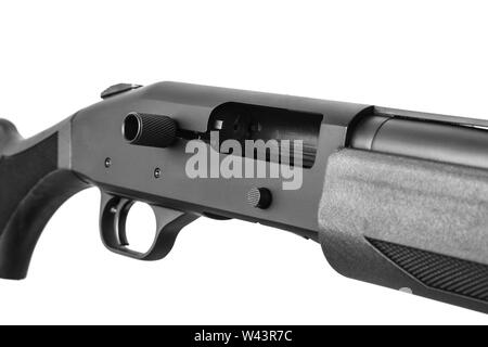 modern black shotgun isolated on white background Stock Photo