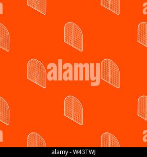 Ancient arched double doors pattern vector orange Stock Vector