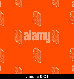 Arched wooden door pattern vector orange Stock Vector